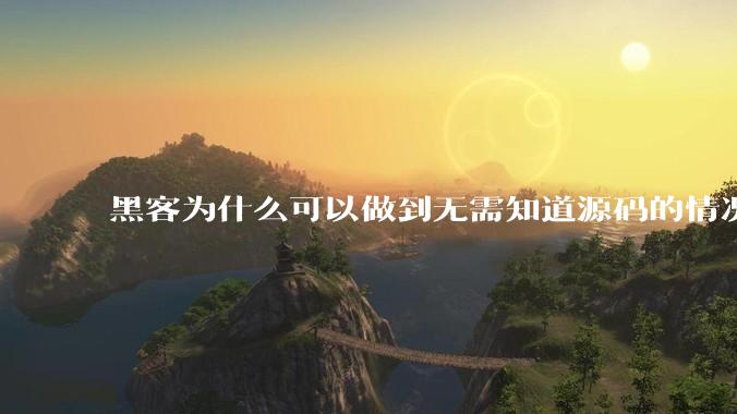 黑客为什么可以做到无需知道源码的情况下找出系统漏洞？